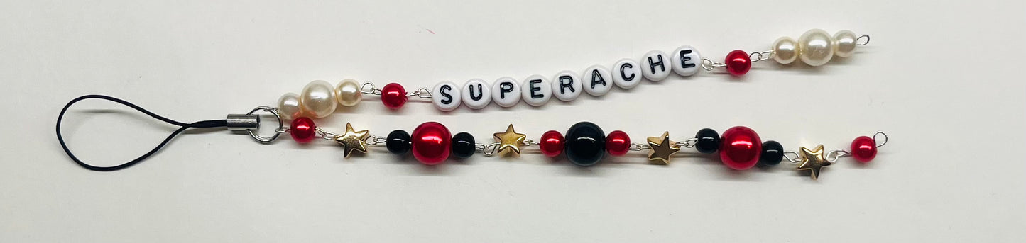“Superache” Beaded Keychain/Phone Charm