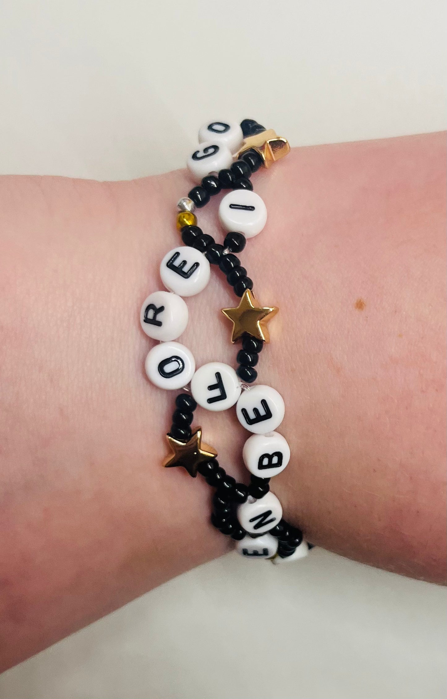 “listen before i go” Beaded Wavy Bracelet