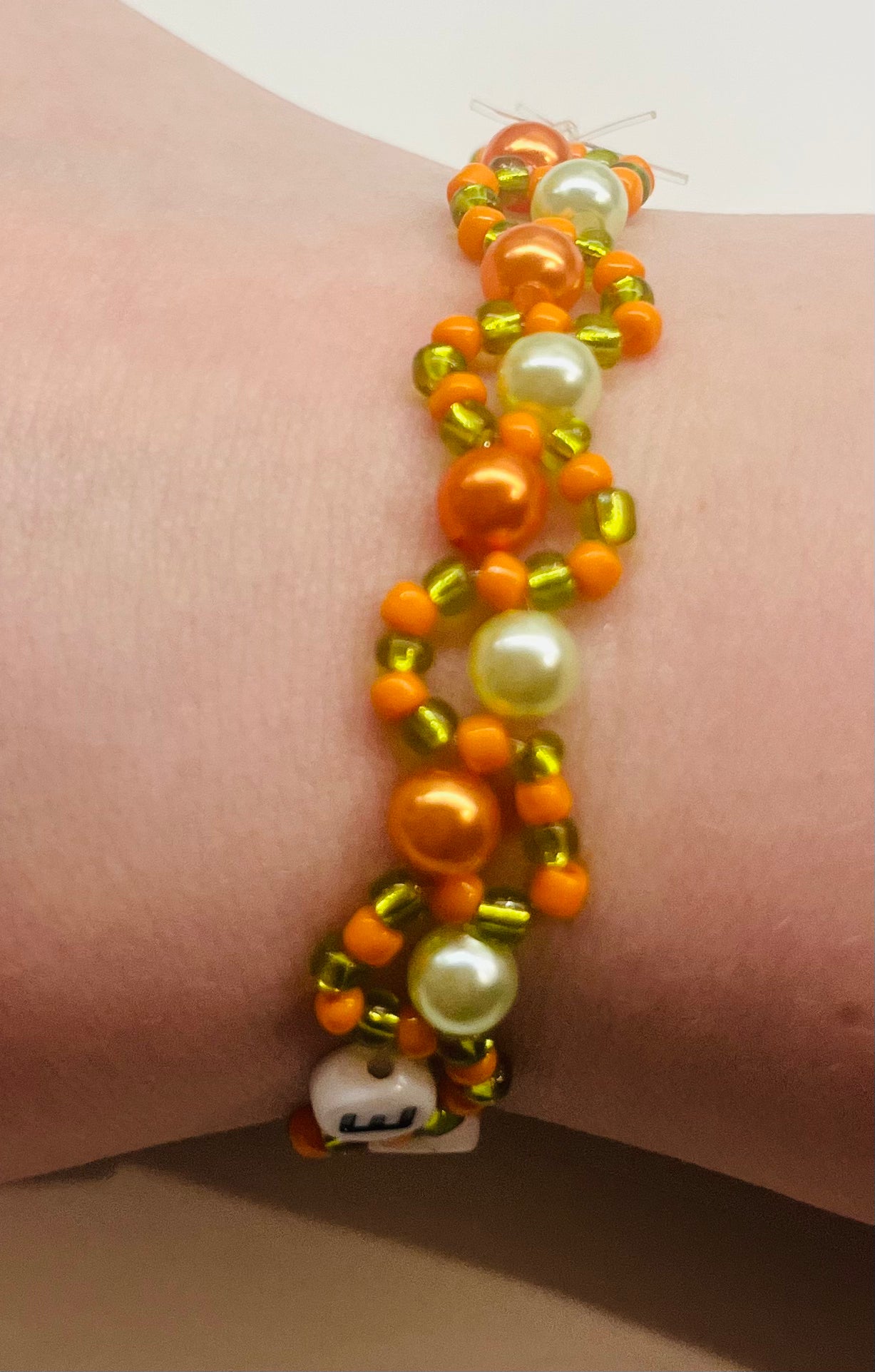 “Orange Juice” Beaded Wavy Bracelet