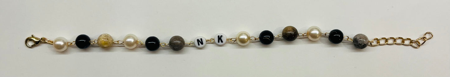 “NK” (Noah Kahan) Beaded Wire Bracelet
