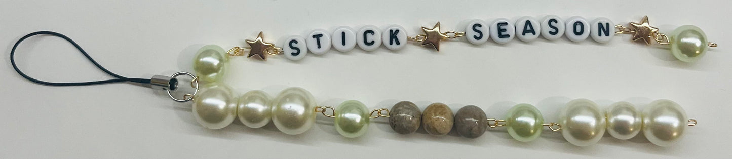 “Stick Season” Beaded Keychain/Phone Charm