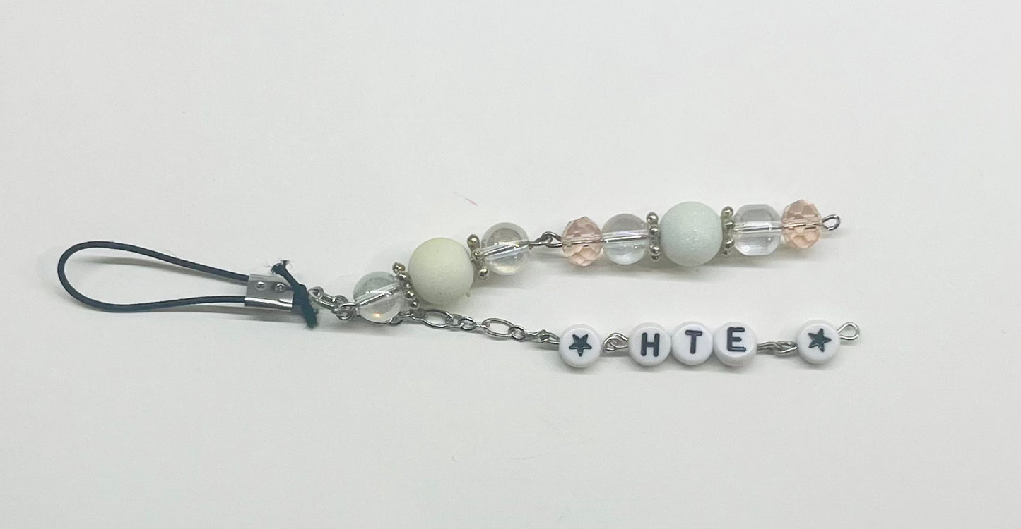 “HTE” (Happier Than Ever) Beaded Keychain/Phone Charm