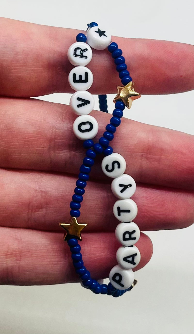 “when the partys over” Beaded Wavy Bracelet