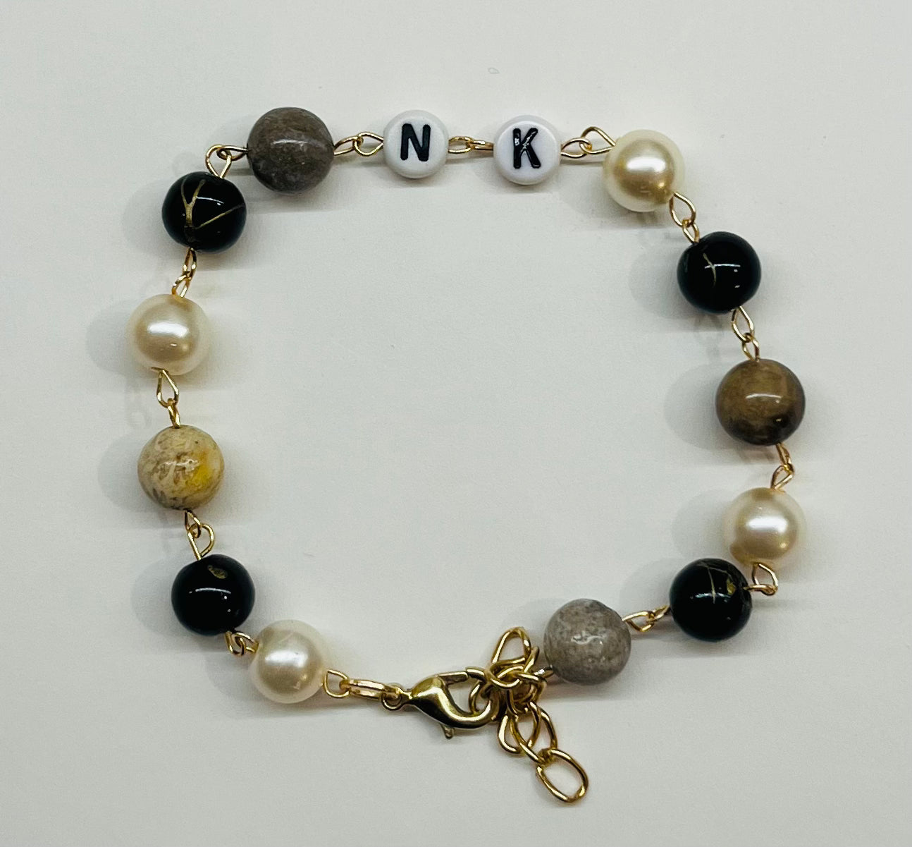 “NK” (Noah Kahan) Beaded Wire Bracelet