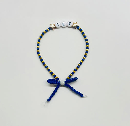 “ILY” Beaded Bow Bracelet