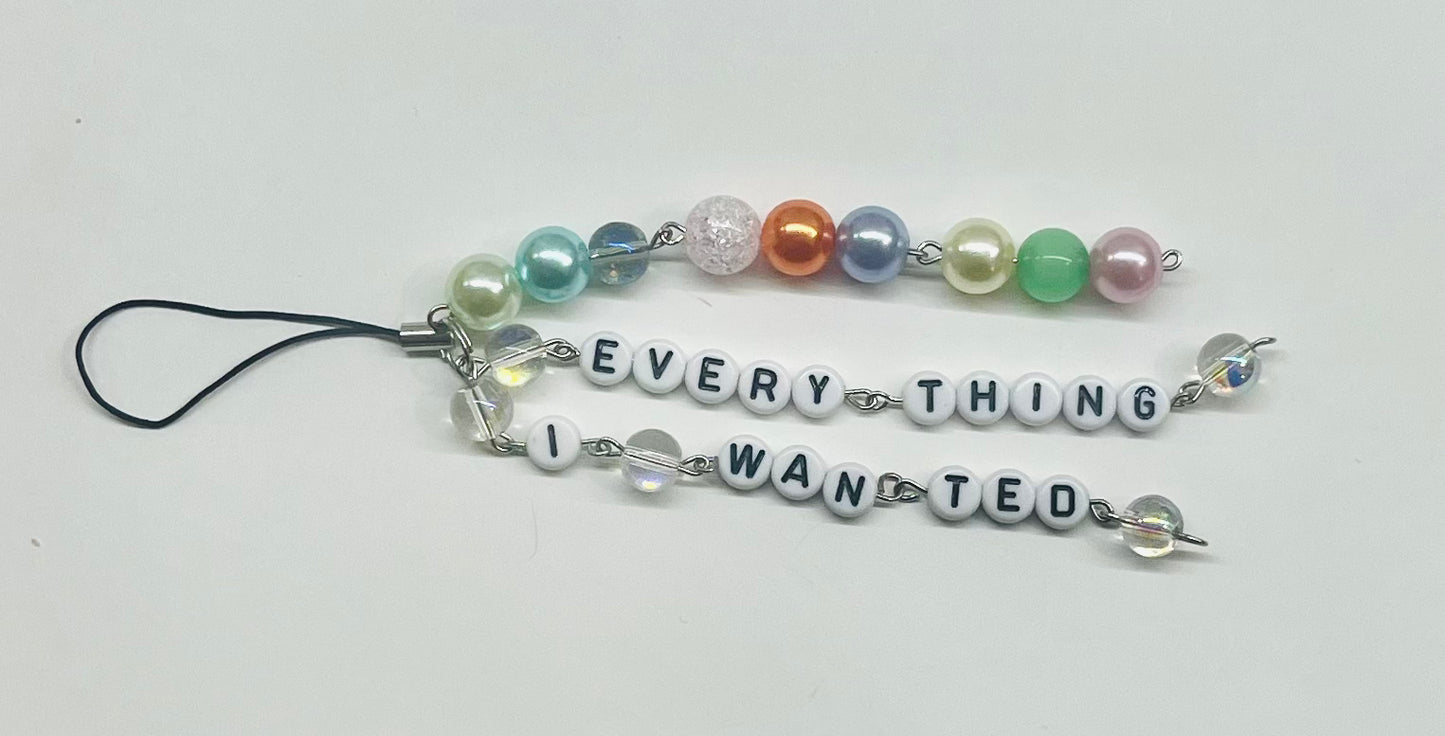 “everything i wanted” Beaded Keychain/Phone Charm