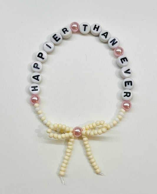 “Happier Than Ever” Beaded Bow Bracelet