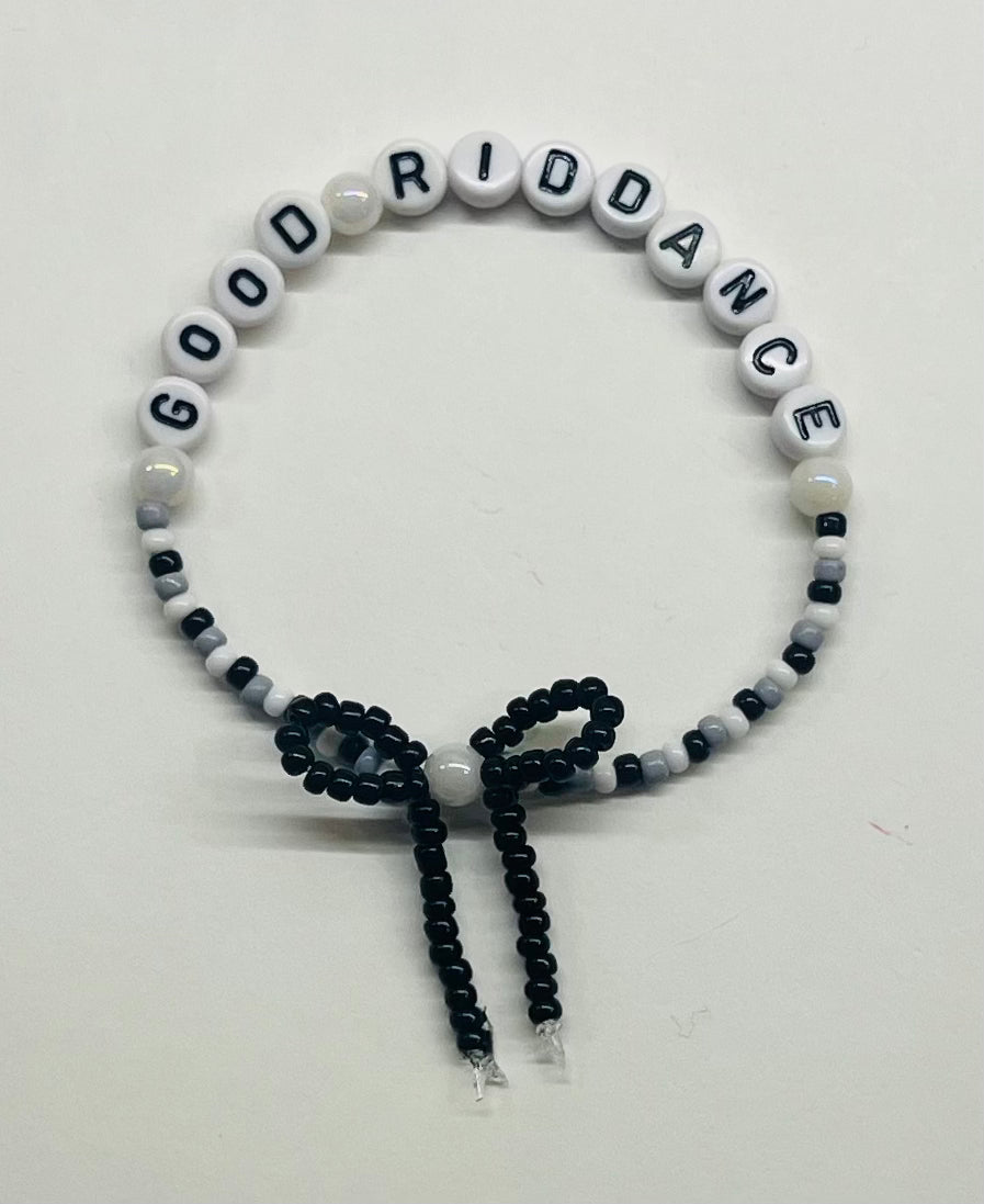 “Good Riddance” Beaded Bow Bracelet