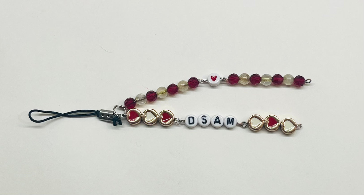 “DSAM” (dont smile at me) Beaded Keychain/Phone Charm