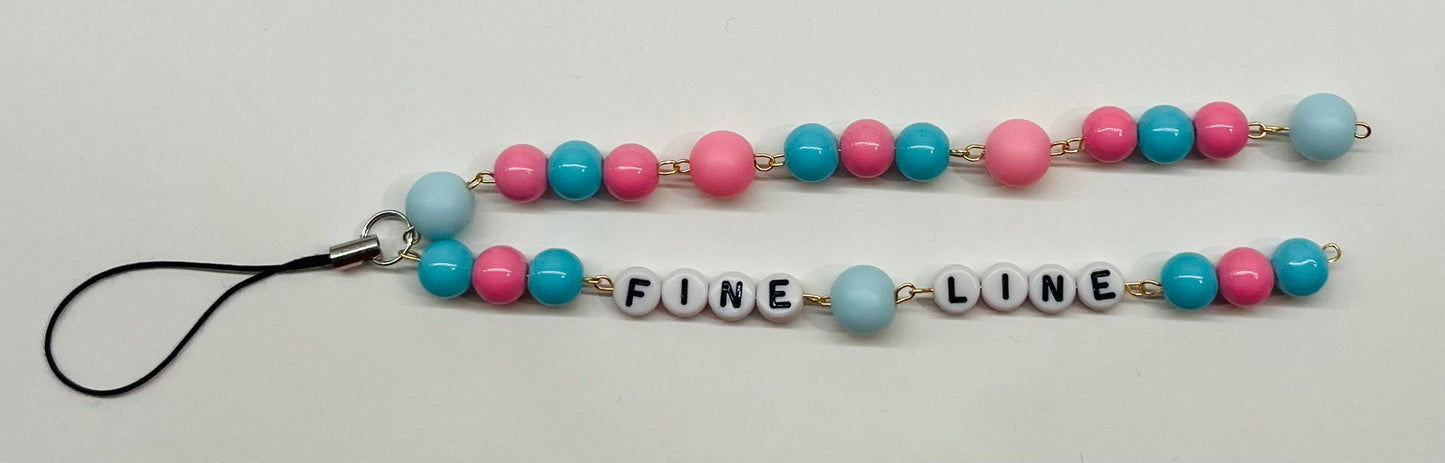 “Fine Line” Beaded Keychain/Phone Charm